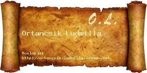 Ortancsik Ludmilla névjegykártya